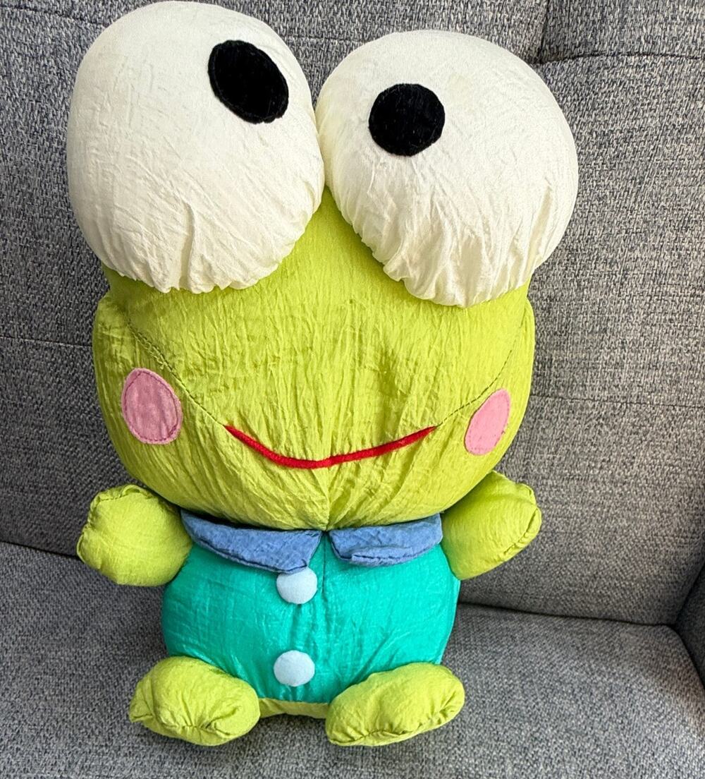 9” Sanrio Keroppi Vintage Parachute Plush Nylon 90s Stuffed Animal